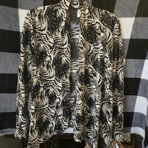 Brittany Black Zebra Print Jacket - Black and Cream